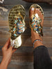 Women's French Retro Unique Design Flip Flops Flat Hollow Butterfly Slippers For Summer Outdoor Wear